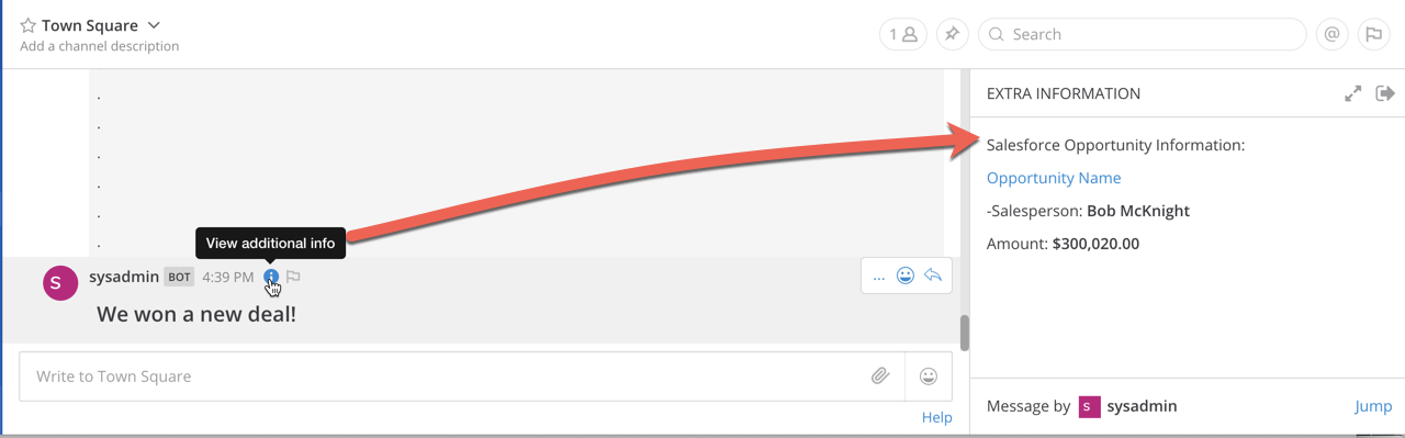 Clicking the info icon opens a right-hand side panel to display Markdown of the card property