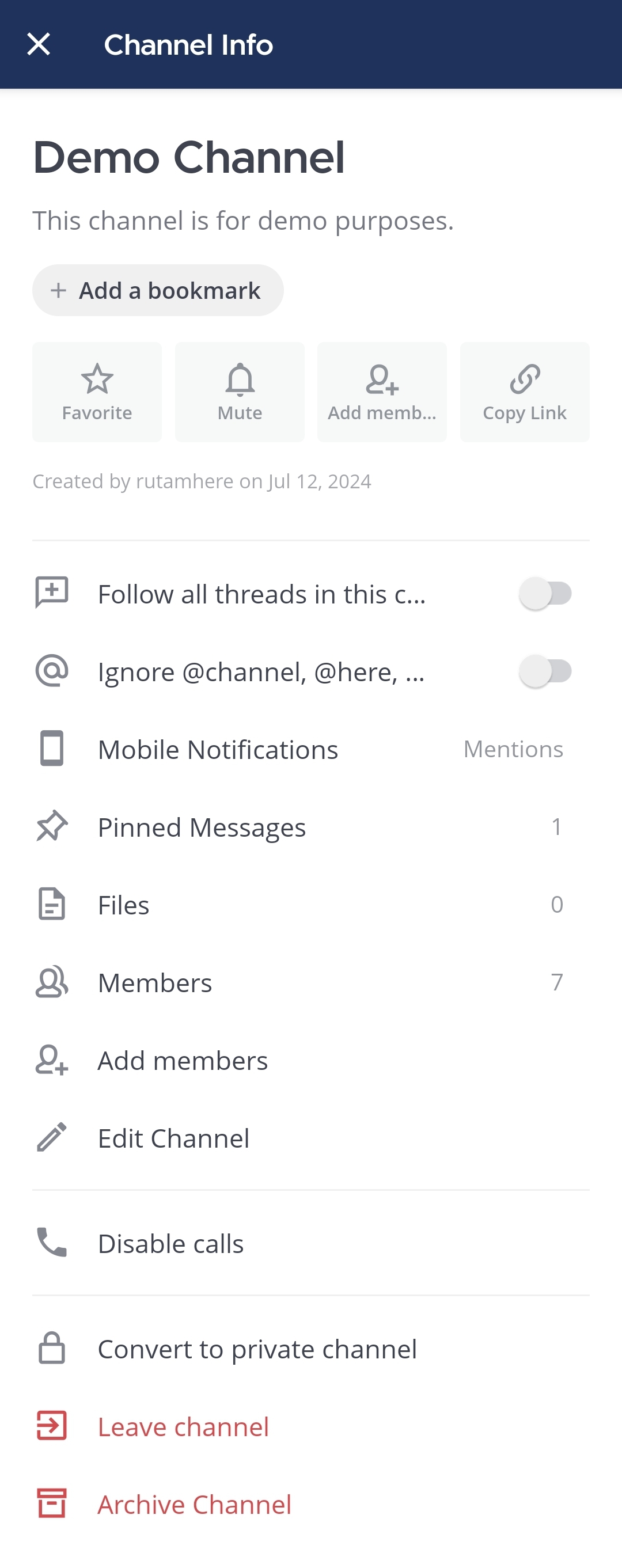 Tap on Pinned Messages to view the list of pinned messages.